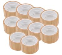 MUSISALY Lot de 10 Bouchons en Bambou pour Bouteilles D’Huiles Essentielles 28 Filets Couvercles de Remplacement Compatibles Flacons Verre Accessoires de Rangement Compacts pour Usage
