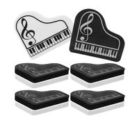 MUSISALY Lot de 10 Mini Gommes Effaçables de Piano Triangulaire Petites Gommes pour Garçon et Filles et Étudiants Noire et Blanche Accessoire Scolaire Original pour Dessin et Écriture