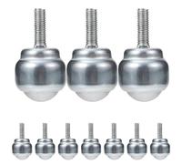 MUSISALY Lot de 10 Roulettes à Billes Métalliques Réglables Cy-25D avec Tige Filetée en Acier au Carbone Petites Roulettes pour Meubles et Appareils Électroménagers Transfert Fluide et