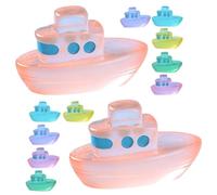 MUSISALY Lot de 12 Mini Bateaux Phosphorescents en Résine Solide Décorations Miniatures pour Micro-Paysages et Maisons de Poupée Accessoires de Plage Rustiques pour Loisirs Créatifs et