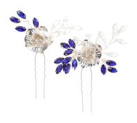 MUSISALY Lot de 2 Baguettes à Cheveux Argentées en Métal Strass Scintillants Épingles Légères et Stables pour Mariée Accessoires de Coiffure de Mariage pour Tenue Élégante et Cérémonie