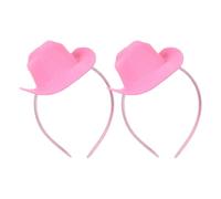 MUSISALY Lot de 2 Bandeaux Serrage-Tête Rose Mini Chapeaux de Cowgirl en Tissu Résistant Accessoires de Costume Western pour Fête D’Anniversaire Danse et Déguisement Femme