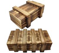 MUSISALY Lot de 2 Boîtes à Puzzle en Bois Jouets Éducatifs Intelligents avec Compartiments Secrets Tailles Grosse et Petite Boîte à Énigmes pour Garçon et Filles Jeu de Réflexion et