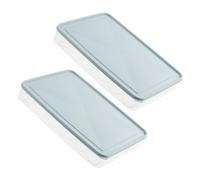 MUSISALY Lot de 2 Boîtes de Rangement Empilables pour Œufs au Réfrigérateur Plastique Bleu Couvercle Capacité Multiple Protection Anti-Roulement pour Conservation et Organisation des