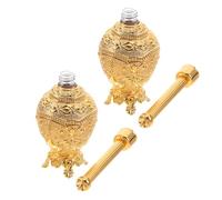 MUSISALY Lot de 2 Bouteilles D’Eau Bénite Catholiques en Verre Transparent Corps en Alliage Doré Récipients Rechargeables pour Cérémonies Religieuses et Voyages Spirituels