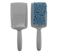 MUSISALY Lot de 2 Brosses Éponge Absorbantes pour Séchage Rapide, Peigne à Cheveux Doux pour Cuir Chevelu Sensible, Brosse Plate Volumisante Gris Bleu, Outil Coiffure Cheveux Mouillés