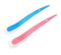 MUSISALY Lot de 2 Brosses Multifonctions pour Biberons Nettoyant pour Bouteilles Poils Nylon Rigides Poignée Plastique Trou Bleu et Rose pour Nettoyage Intérieur Crevasses et Fonds