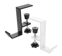 MUSISALY Lot de 2 Crochets de Bureau sans Perçage, Pince Simple Verrouillage, Couleur Noir et Blanc, Organiseur Multifonction pour Paquet, Clés et Écouteurs, Rangement Pratique pour Maison