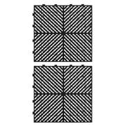 MUSISALY Lot de 2 Dalles Modulaires en Plastique Noir 40X40 CM Antidérapantes pour Drainage Rapide Revêtement de Sol Extérieur pour Garage Terrasse Chenil et Salle de Bain