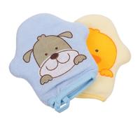 MUSISALY Lot de 2 Éponges de Bain Bébé en Coton Doux Brosse de Exfoliante Serviette Toilette Garçon et Filles Cartoon pour Nettoyage du Dos et Soin Délicat des Tout-Petits