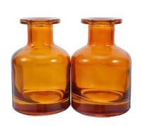 MUSISALY Lot de 2 Flacons Diffuseurs D’huiles Essentielles Cylindriques en Verre 150 ML, Réutilisables, Couleur Ambre, sans Feu, pour Aromathérapie Maison, Bureau et Voiture