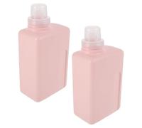 MUSISALY Lot de 2 Flacons Distributeurs Rechargeables Carrés 1000 Ml en Plastique PE Rose Flacons Étanches pour Lessive Liquide Adoucissant et Gel Vaisselle Rangement Buanderie Pratique