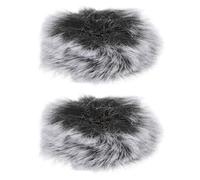 MUSISALY Lot de 2 Housses en Peluche pour Microphone à Pince Protections Anti-Bruit Gris Noir Coupe-Vent Léger et Absorbant Adaptées pour Studios Scènes et Karaokés