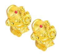 MUSISALY Lot de 2 Mini Tirelires Feng Shui en Plastique Statuettes Amulette CAI Shen Heureux Décoration de Bureau et Maison Économiseur d'argent Compact pour Présent de Prospérité