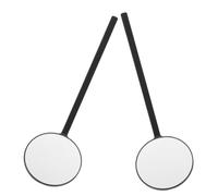 MUSISALY Lot de 2 Miroirs à Cils Ronds Noirs 18,8 X 6,1 Cm en Verre, Miroir de Maquillage Portable pour Extensions de Cils, Outil D’inspection Précis pour Salon et Usage Voyage