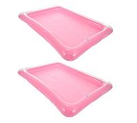 MUSISALY Lot de 2 Plateaux Gonflables Rose en PVC pour Piscine Porte-Boissons et Bac à Glaçons Flottant Support de Bar Gonflable pour Fêtes au Bord Piscine Bar à Glace et