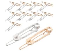 MUSISALY Lot de 20 Pinces à Cheveux Épingles de Sûreté en Alliage Électroplaqué Finition Lisse Antidérapantes Coloris Or et Argenté Accessoires Coiffure pour Femmes Usage Quotidien