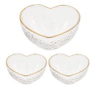 MUSISALY Lot de 3 Bols en Verre Transparent pour Desserts et Salades, Résistant la Chaleur, Style Simple, pour Restaurants et Bars
