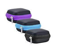 MUSISALY Lot de 3 Pochettes de Transport Rigides en EVA pour Huiles Essentielles Organiseur Compact pour 6 Flacons à Bille de 5 ML Étui de Voyage Résistant aux Chocs Couleurs Bleu