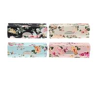 MUSISALY Lot De 4 Boîtes à Rouges à Lèvres Brodées Multicolores, Taille Moyenne, Étuis Portables Miroir, pour Usage Quotidien, Voyage Et Rangement Maquillage