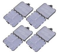 MUSISALY Lot de 4 Boîtes de Rangement pour Leurres de Pêche en Plein Air Grosse Taille Noire avec Cloisons Amovibles Organiseurs d'Appâts Pratiques pour Pêche au Coup