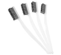 MUSISALY Lot de 4 Brosses Métalliques en Acier Inoxydable Triple Rangée, Mini Brosse de Nettoyage pour Éliminer la Rouille Saleté Industrielle