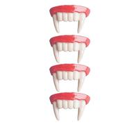 MUSISALY Lot de 4 de Vampire en Résine pour Adultes - Dents Pointues Effrayantes D’Halloween - Accessoires Cosplay pour Fêtes et Jeux de Rôle - Taille Unique Adaptable