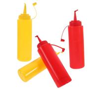 MUSISALY Lot De 4 Faux Flacons De Ketchup Factices Imitation De Bouteille De Ketchup Farce avec Jet De Moutarde Accessoires pour Le 1Er Avril Faux Et Moutarde Piégé