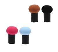 MUSISALY Lot de 4 Houppettes à Poudre de Petit Champignon Couleurs Aléatoires Douces et Lavables pour Maquillage Visage et Corps Adaptées Fond de Teint Liquide et Poudre Sèche Usage