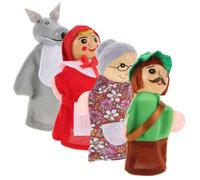 MUSISALY Lot de 4 Marionnettes à Doigts en Bois Animaux Cartoon, Jouets à Doigts pour Tout-Petits, Marionnettes pour Raconter des Histoires, Accessoires Éducatifs pour Garçon et Filles