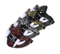 MUSISALY Lot de 4 Masques Japonerie Réutilisables en Plastique Robuste Couleurs Or Vert Rouge et Argenté Masque de Fête Cosplay pour Halloween et Soirées Déguisées Accessoire Théâtre