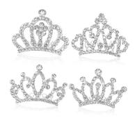 MUSISALY Lot De 4 Mini Couronnes Pour Enfants Peignes À Strass Accessoires De Fête Pour Filles Pour Spectacle Danniversaire