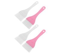 MUSISALY Lot de 4 Pinceaux Extra Larges pour Masque Corporel et Visage Applicateurs Doux en Fibres Synthétiques 168 X 55 CM Blanc et Rose pour Soins Visage Masques à L'Argile et