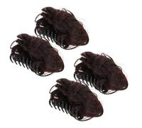 MUSISALY Lot de 4 Pinces à Chignon Double en Fibre Haute Température Couleur Brun Foncé Petit Chignon Donut pour Femmes Accessoires Légers et Confortables pour Coiffures Relevées et