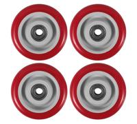 MUSISALY Lot de 4 Roues de Remplacement en Polyuréthane Rouge, Légères et Faciles à Installer, Roulettes Robustes pour Établi et Chariot Industriel