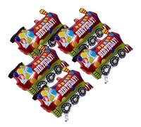 MUSISALY Lot de 5 Ballons en Aluminium Grand Format de Véhicule Rouge Auto-Scellants Décorations pour Fête d'Anniversaire Ballons de Dessin Animé pour Garçon et Filles et Célébrations