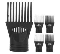 MUSISALY Lot de 5 Embouts Peigne en Plastique Noir pour Sèche-Cheveux Embout Démêlant Professionnel pour Coiffage Précis Accessoire Coiffure Léger Adapté Cheveux Bouclés et Fins