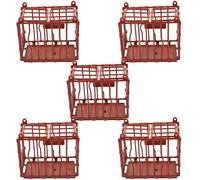 MUSISALY Lot de 5 Mini Cages Animales en Plastique 8 Cm, Modèle de Cage Miniature pour Décoration Intérieure et Accessoires de Jeu, Ornement Miniature pour Mini-Maison et Paysage, Créatif