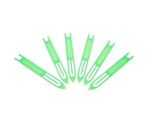 MUSISALY Lot de 6 Aiguilles en Plastique Abs Vertes pour Réparation de Filet de Pêche et Tapis, Solide en Milieu Humide, Outil Professionnel pour Tissage et Mending