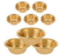 MUSISALY Lot de 8 Mini Bols en Laiton 5 Cm Bols D'offrande Bouddhistes pour Rituels Sacrés et Prières au Temple Coupes à Eau Bénite Portables pour Autels Personnels et Cérémonies