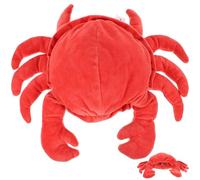 MUSISALY Marionnette à Main de Crabe 30 Cm Bouche Mobile, Animal Interactif Éducatif pour Garçon et Filles, Marionnette Animale en Peluche pour Spectacle et Jeu Familial