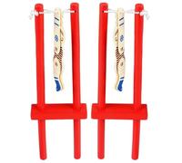 MUSISALY Marionnettes pour Garçon et Filles 2pcs en Bois Rouge, Jouets Interactifs pour Théâtre de Marionnettes, Exercices de Renforcement Main, Jeu Créatif Garçon Fille