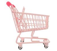 MUSISALY Mini Chariot de Courses en Métal 13,5x9,5x15 Cm, Modèle de Mini-Caddie Décoratif Macaron, Accessoire pour Jeux de Rôle et Organisation de Bureau, 1 Pièce