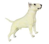 MUSISALY Modèle Bull Terrier Statue De Chien en Plastique Blanc Décoration Bureau Garçon Et Filles Figurine Animalière Réaliste Décoration Intérieure Et Présent Décoratif Stable