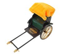 MUSISALY Modèle Réduit de Tricycle Vintage en Métal Auvent Jaune Siège Vert Décoration Rétro pour Maison et Bureau Accessoire Photo Miniature Ornement Nostalgique à Trois Roues