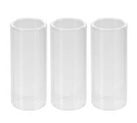 MUSISALY Pack de 6 Slides pour Guitare 3 Slides en Verre Transparent et 3 en Acier Inoxydable Argenté de 60 MM, Adaptés pour Guitaristes en Répétition et Concert