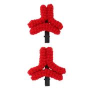 MUSISALY Paire de Pinces à Cheveux Tricotées Main à Motif Colère Rouge Petite Barrette Crochetée pour Frange Accessoire Coiffure Humoristique Femme pour Soirées et Lives