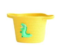 MUSISALY Panier de Rangement en Coton Tressé Jaune, Ouvert, Facile à Porter | Organisation à Maison, Salle de Bain, pour Linge et Loisirs Créatifs, Décoratif, Léger, Pratique