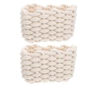 MUSISALY Paniers de Rangement Blanc Ensemble de 2 en Corde de Coton Tissée Organisateur Simple et et Rangement Quotidien pour Décoration Maison