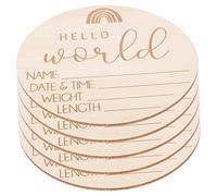 MUSISALY Panneau D'annonce de Naissance 5pcs en Bois Sûr sans Bavure pour Photographier Bébé et Souvenirs D'hôpital pour -nés et Futures Mamans